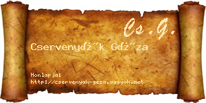 Cservenyák Géza névjegykártya