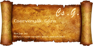 Cservenyák Géza névjegykártya
