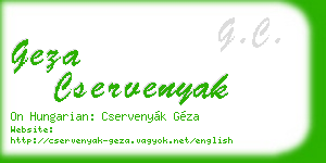 geza cservenyak business card