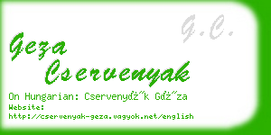 geza cservenyak business card
